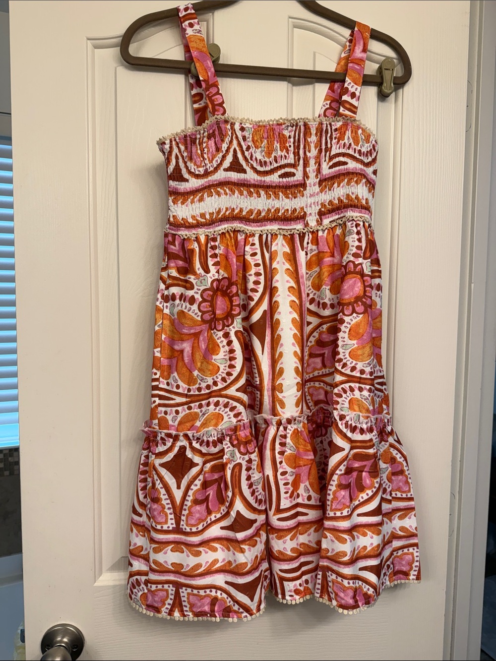 Girls' Pink & Orange Printed Sundress